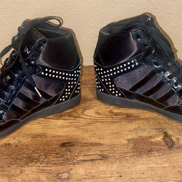 adidas Women's Black High-Top Wedge Sneakers - Picture 3 of 6